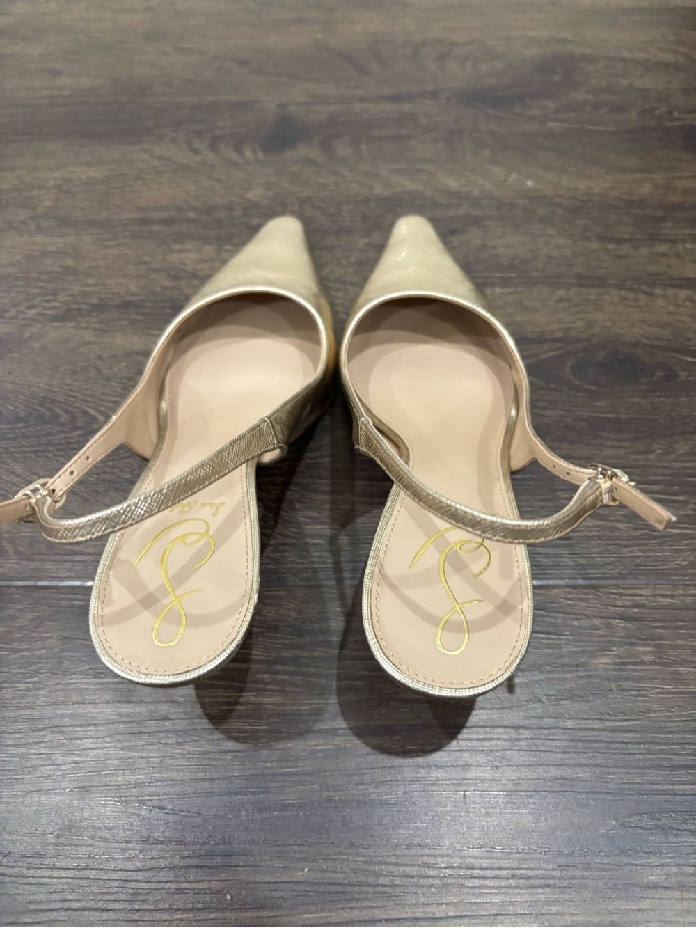 Sam Edelman Gold Leaf Faux Leather Bianka Slingback Pump - Picture 4 of 7